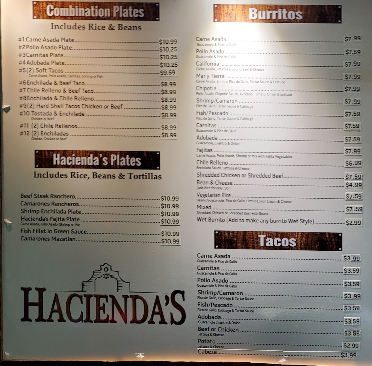 Hacienda's Mexican Food Menu - Image 4
