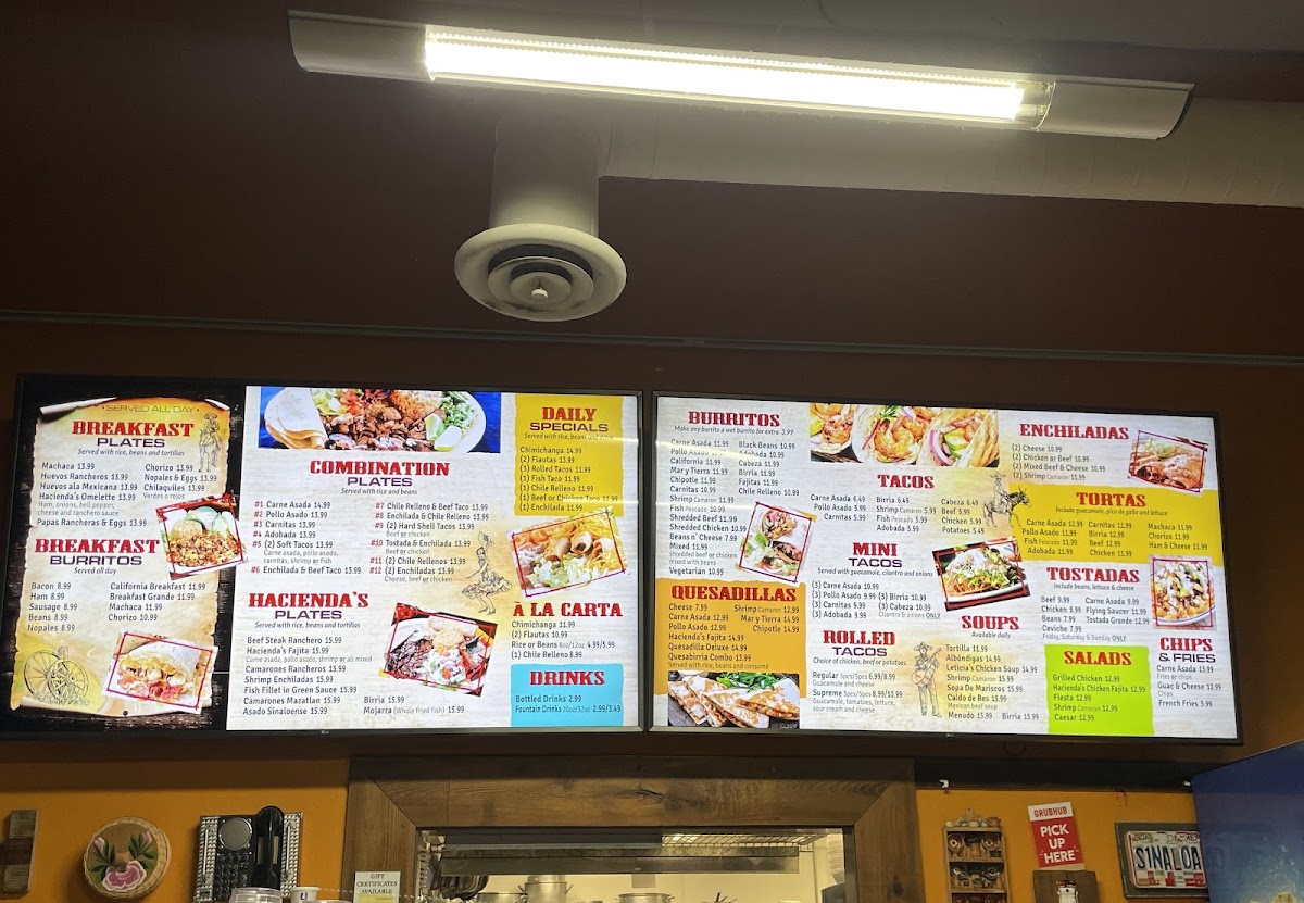 Hacienda's Mexican Food Menu - Image 6
